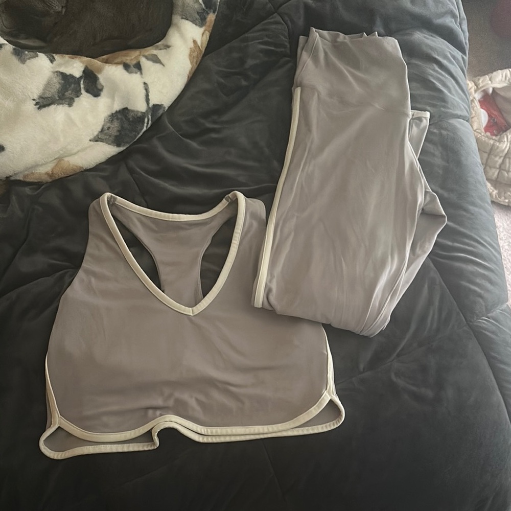 Aerie Light Purple Pajama Set with Racerback Design